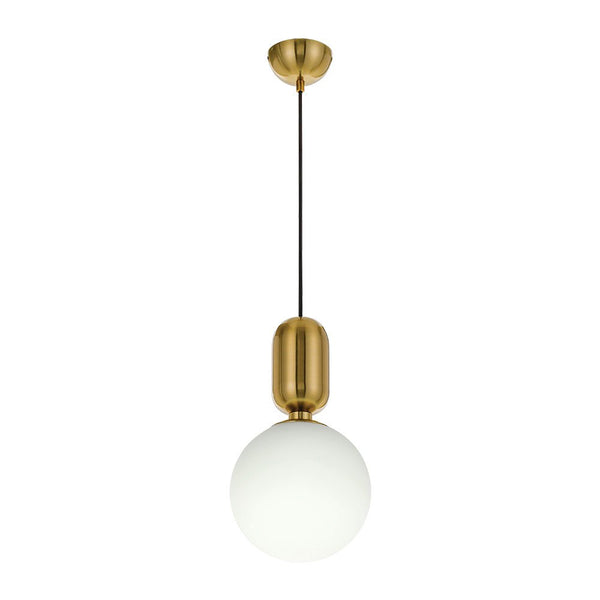 Buy Pendant lights australia - Kade 1 Light Pendant 200mm Antique Gold & Opal Matt - KADE PE20-AG+OP