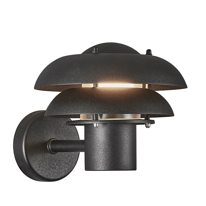 Kurnos Exterior Wall Light W200mm Black Metal - 2118061003