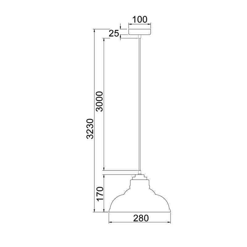 LAMINA Copper Coloured Glass 1 Light Pendant Dome Shape - LAMINA4