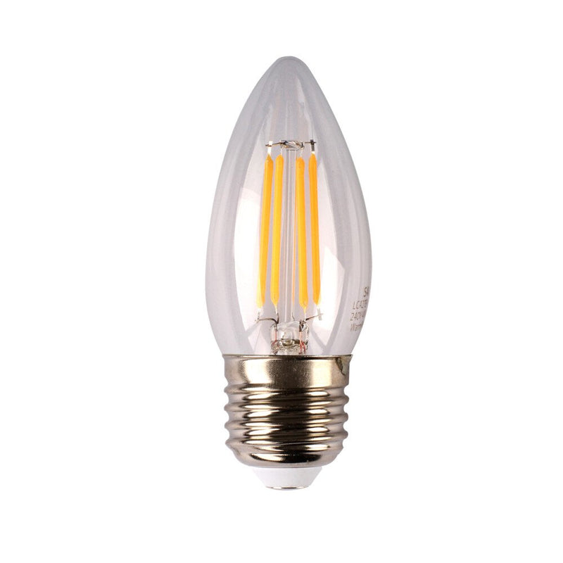 Candle LED Filament Globe 240V 4W ES Clear Glass 5000K - LCA50E27D/C