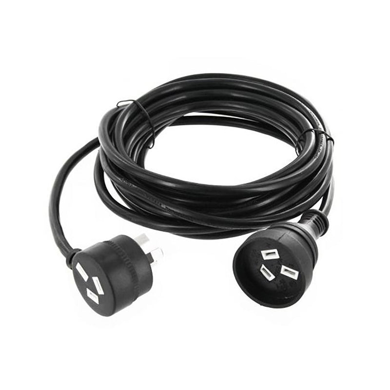 Piggy Back Extension Lead Black 15A Flex / 10A Plug & Socket 10 Meters - LEADB005