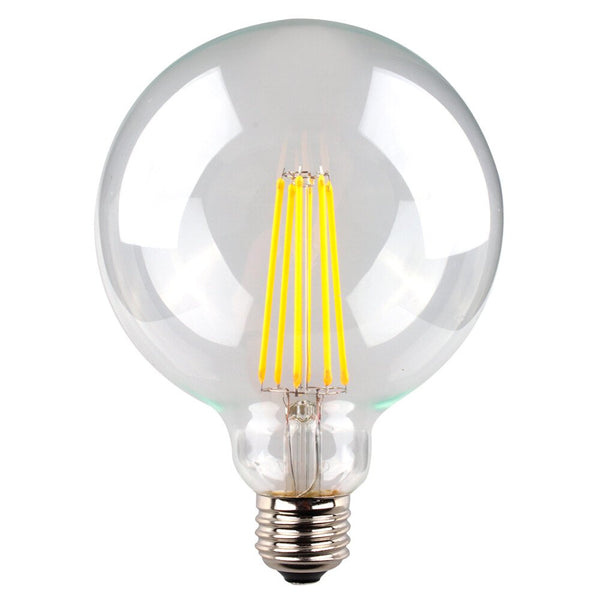 LG125 LED Filament Globe 240V 8W ES Clear Glass 2700K - LG125/27E27D/C