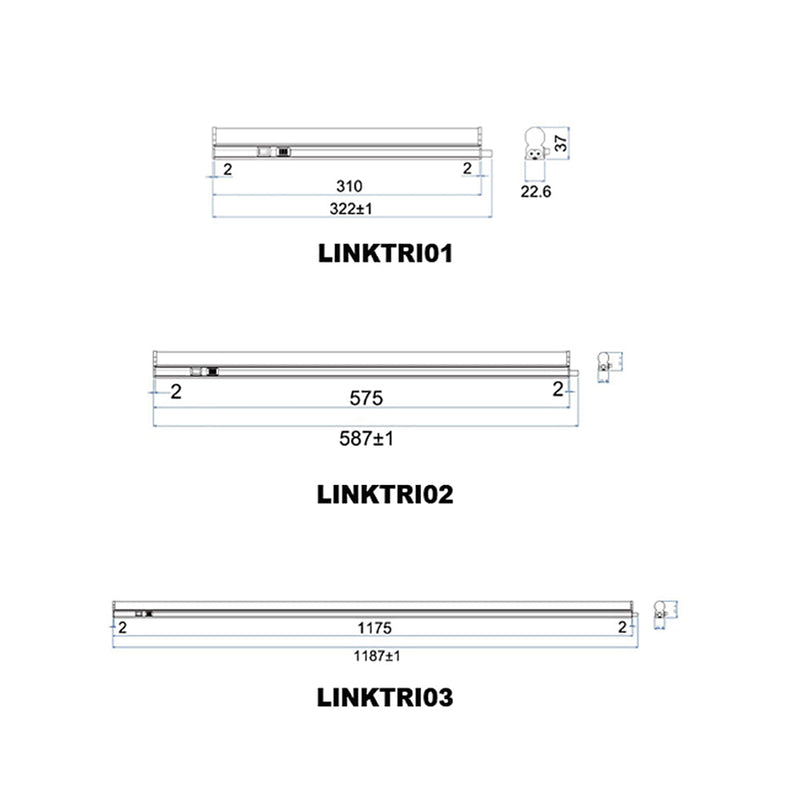 LINKTRI Interior LED Tri-CCT Linkable T5 Slimline Utility Light 18W 1187mm - LINKTRI03