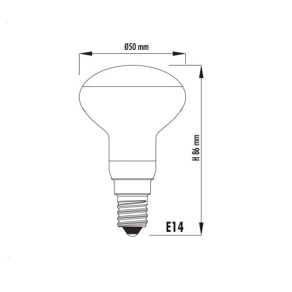 LED Filament Globe 240V 5W SES Mirror Reflector Glass 6000K - LR50DL/D