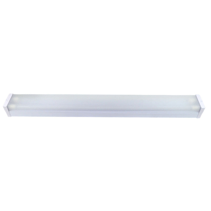 LED Batten 2 Light L1255mm White Steel Prismatic - LWB218-P