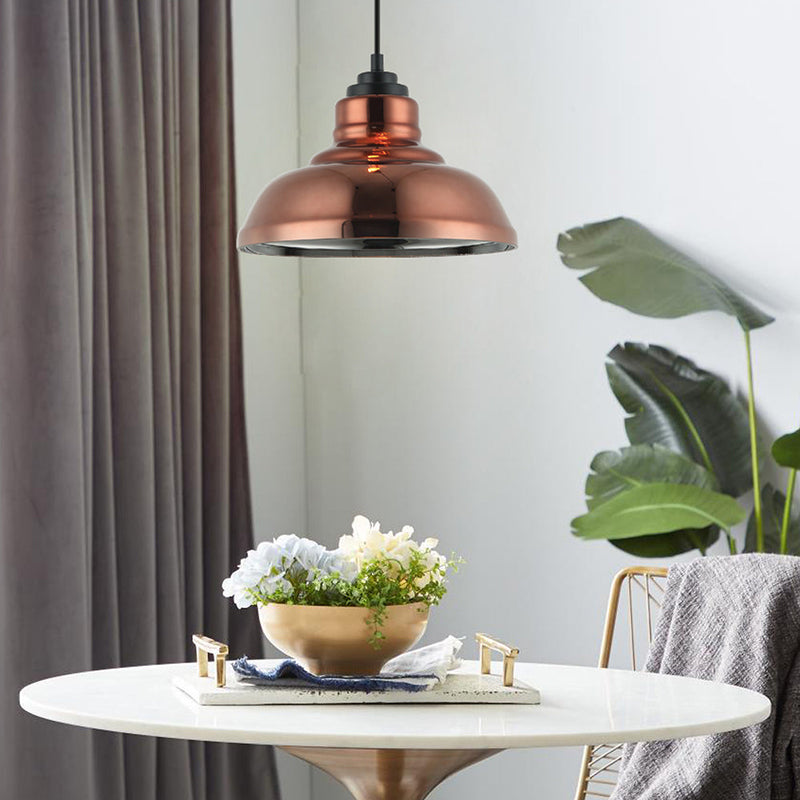 LAMINA Copper Coloured Glass 1 Light Pendant Dome Shape - LAMINA4