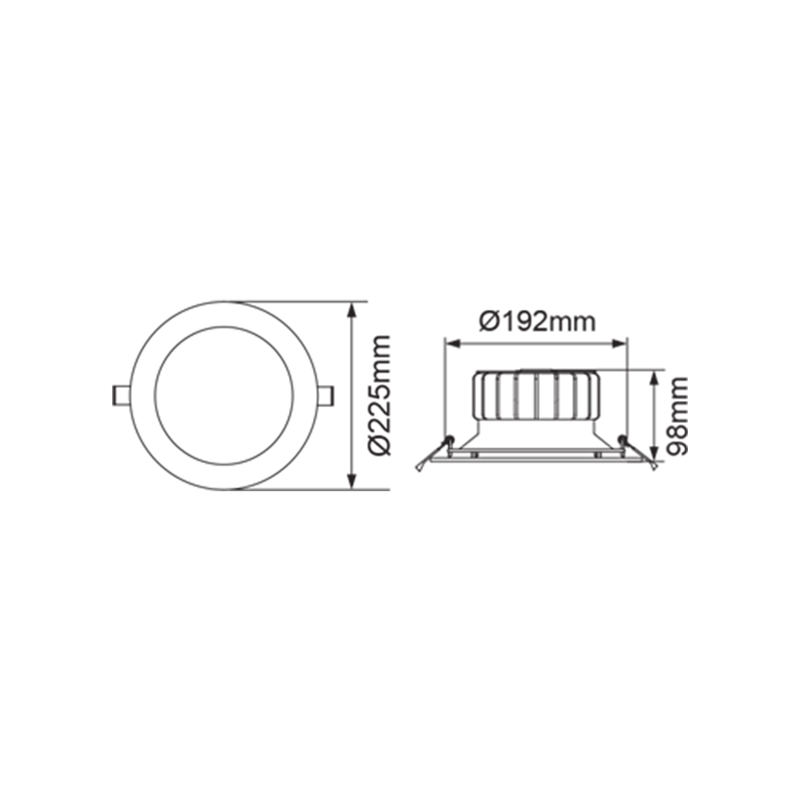 Legolite Recessed LED Downlight W172mm D88mm White Polycarbonate 3CCT- 263005-ND