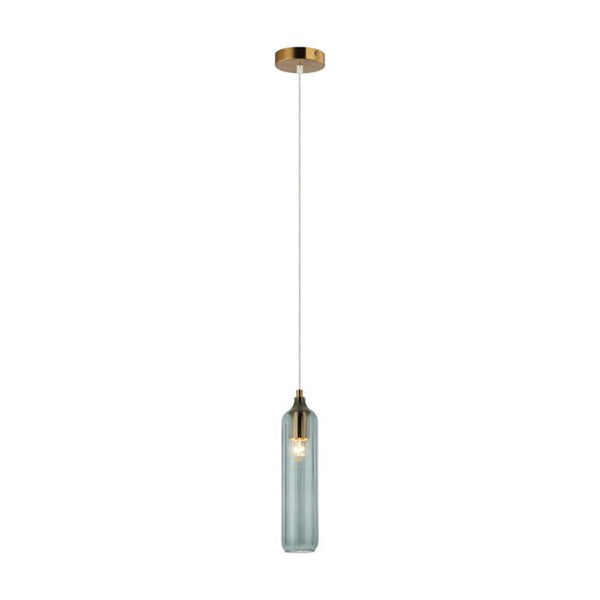 Mange Pendant Light Cylinder Blue Glass - MANGA3