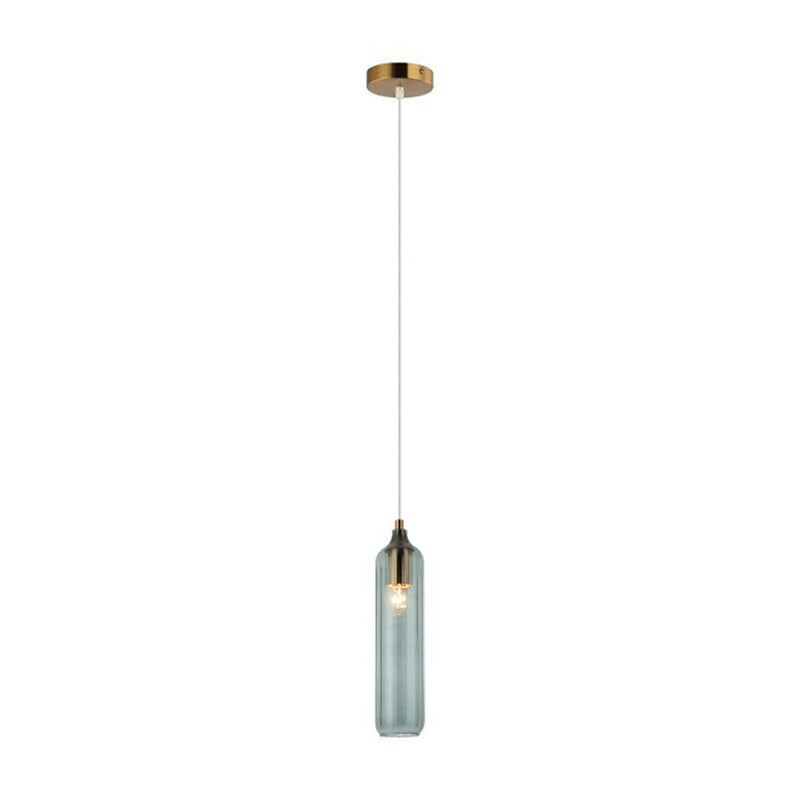 Mange Pendant Light Cylinder Blue Glass - MANGA3