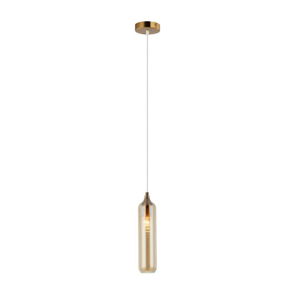 Mange Pendant Light Cylinder Amber Glass - MANGA4