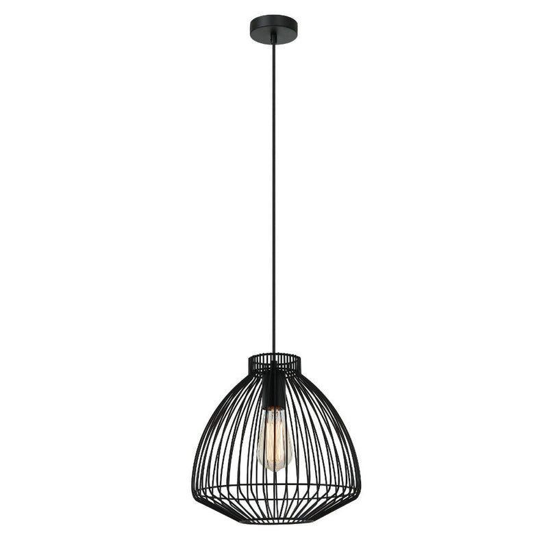 Manu 1 Light Pendant Black Cone (Concave) - MANU1