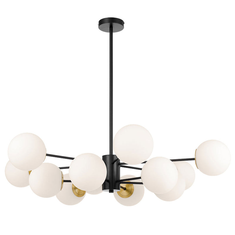 Marsten 12 Light Pendant Black & Opal Matt - MARSTEN PE12-BKO