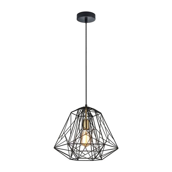 Interior Iron Cage 1 Light Pendant Black & Brass - MARTE1