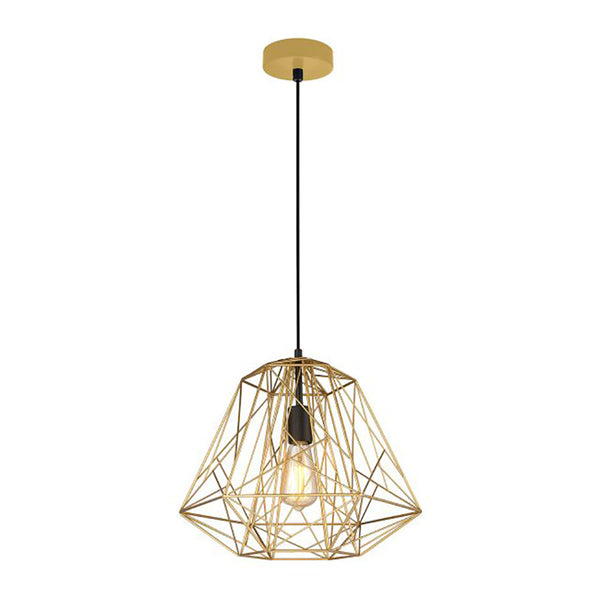 Interior Iron Cage 1 Light Pendant Matt Gold & Black - MARTE2