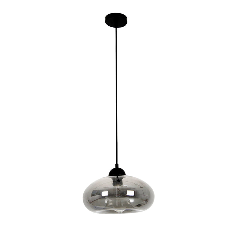 MASON 1 Light Pendant With Smoked Oval Glass - MASON9