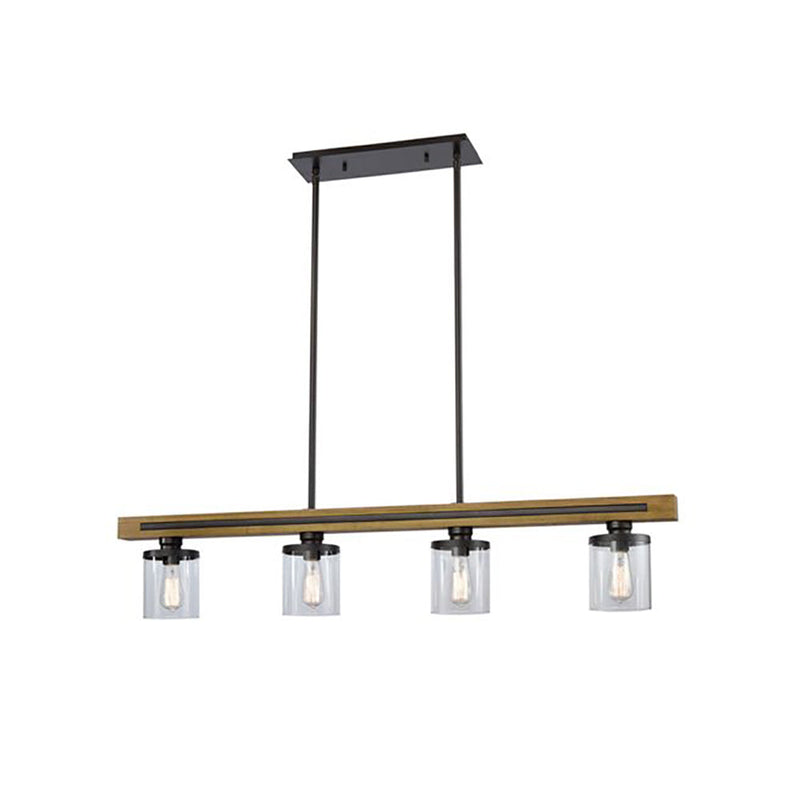 METI Warm Chestnut Wood 4 Light Bar Pendant - METI02