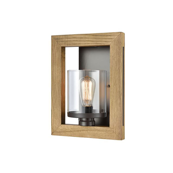 METI Warm Chestnut Wood Wall Light - METI03W