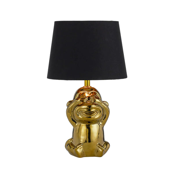 Misaru Table Lamp Gold Ceramic Black Fabric - MISARU TL-GDBK