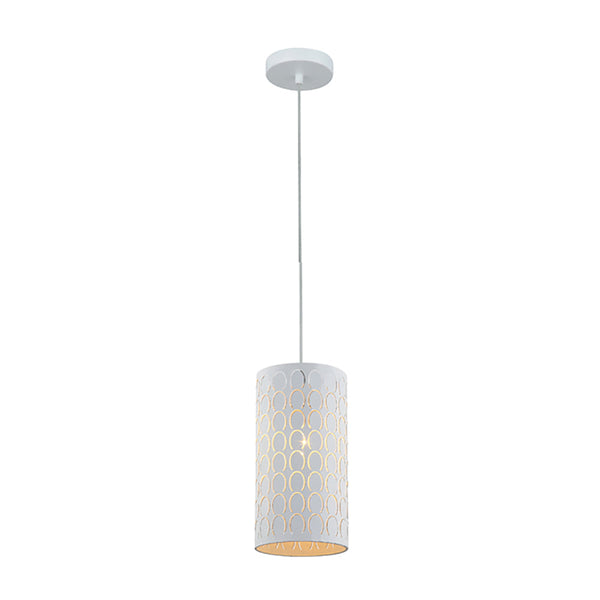 MODELLO Embossed Oblong 1 Light Pendant White - MODELLO1