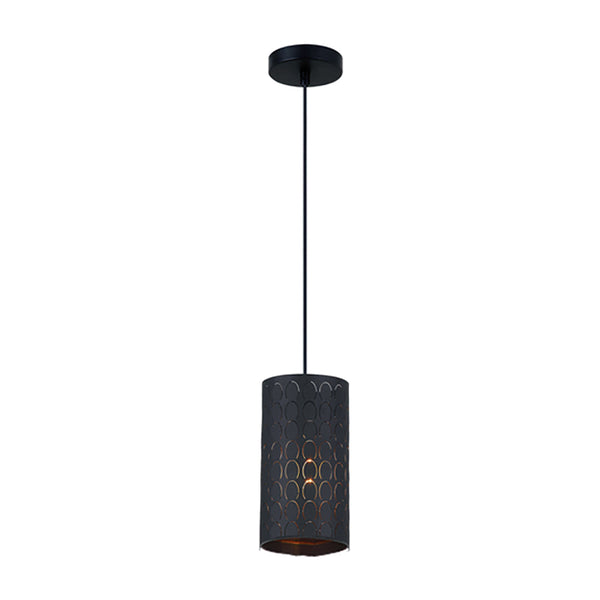 MODELLO Embossed Oblong 1 Light Pendant Black - MODELLO2