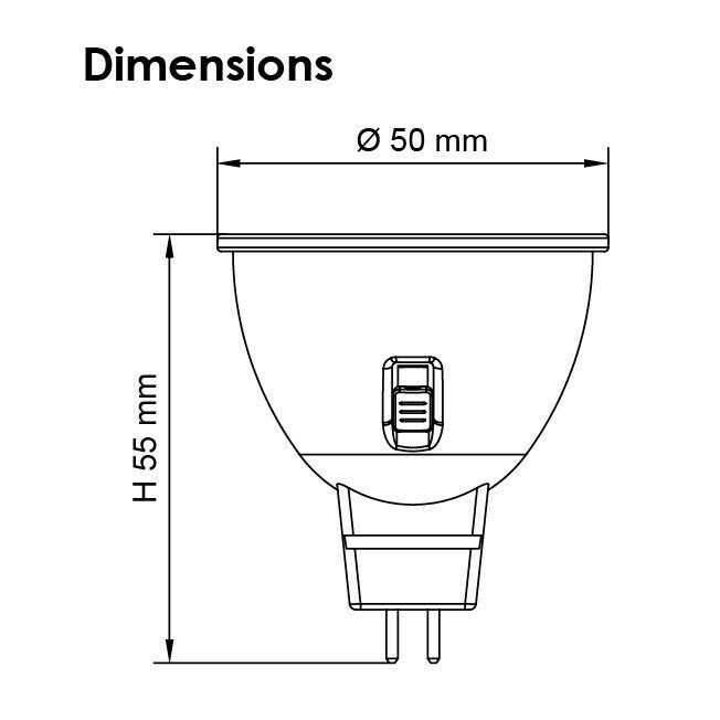 LED MR16 TC Globe 12V 4W TRI Colour - MR16/5W/TC