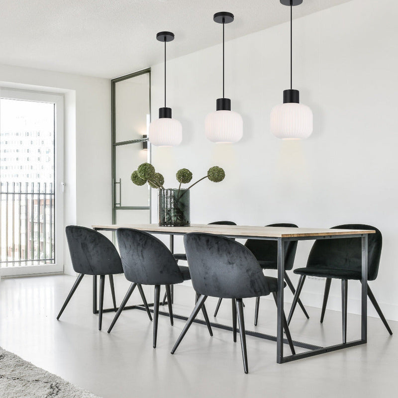 Nori 20 1 Light Pendant Matt Black & Opal Matt - NORI PE20-BKOM