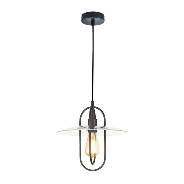 PAPILLON Interior 1 Light Black Pendant With Clear Coolie Glass - PAPILLON1