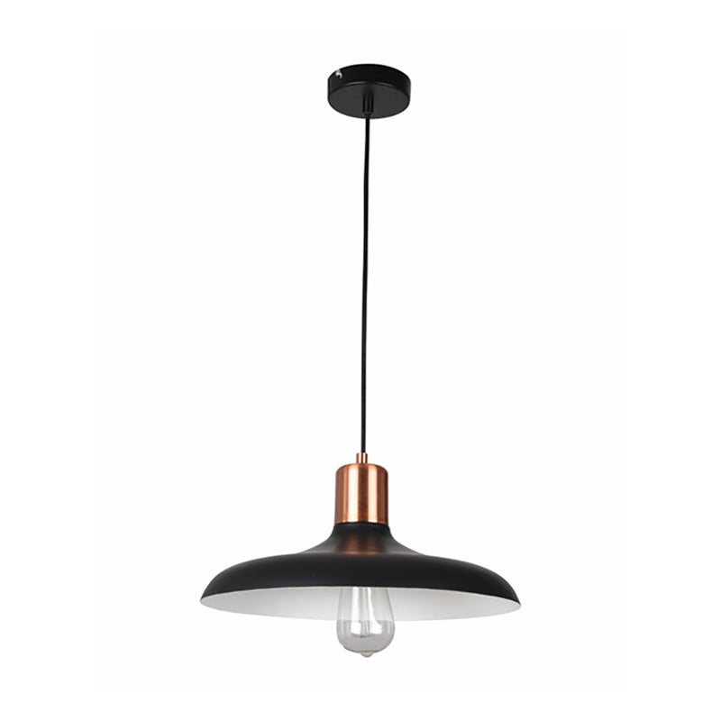 PASTEL Dome Shape 1 Light Pendant Black With Copper Lampholder Cover - PASTEL09