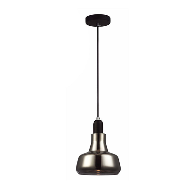 Penola 1 Light Black Smoke Glass Pendant - PENOLA