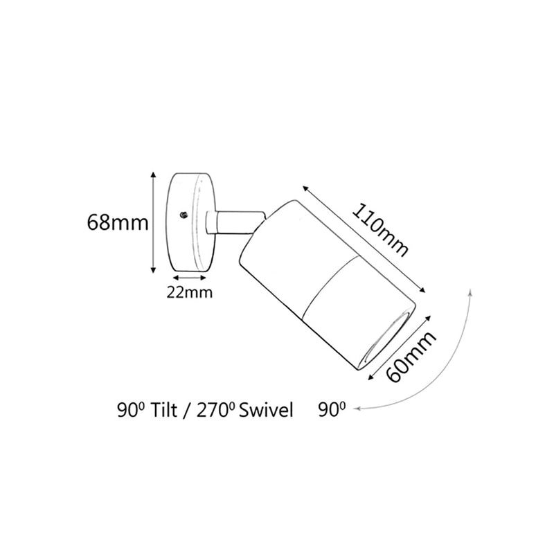 MR16 12V Exterior Single Adjustable Wall Pillar Light Antique Brass IP65 - PM1ABR