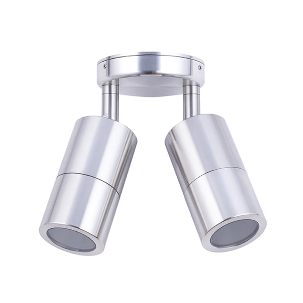 MR16 12V Exterior Double Adjustable Wall Pillar Light Anodized Aluminium IP65 - PM2ASHSIL