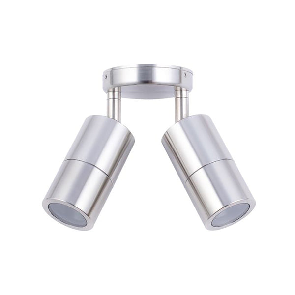 GU10 Exterior Double Adjustable Wall Pillar Light 316 Stainless Steel IP65 - PG2ASS