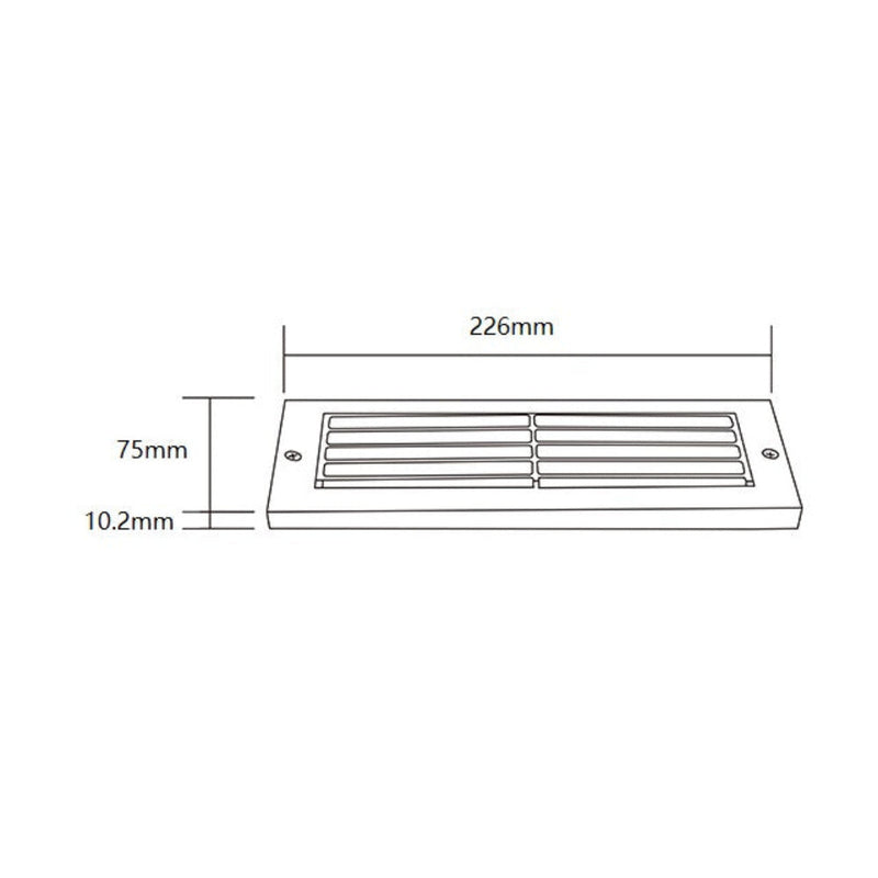 Outdoor Step Light 12V L226mm Frosted Lens Bronze Cast Aluminium - PI-SLC2101WB