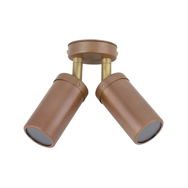 GU10 Exterior Double Adjustable Wall Pillar Light Aged Copper IP54 - PG2ACECA