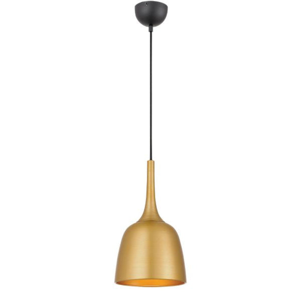 Buy Pendant lights australia - Polk-20 1 Light Pendant Gold Brushed, Black POLK PE20-GDB