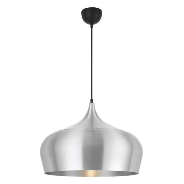 Buy Pendant lights australia - Polk-45 1 Light Pendant Aluminium Brushed, Black POLK PE45-ALB