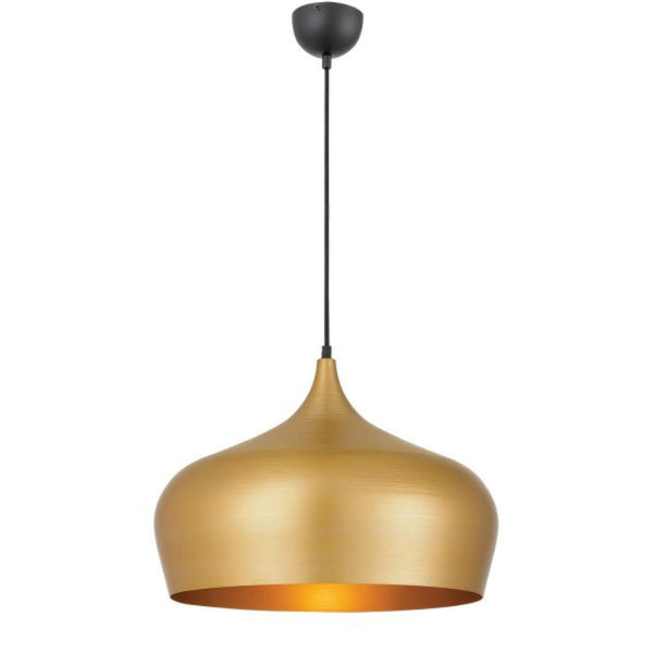 Buy Pendant lights australia - Polk-45 1 Light Pendant Gold Brushed, Black POLK PE45-GDB