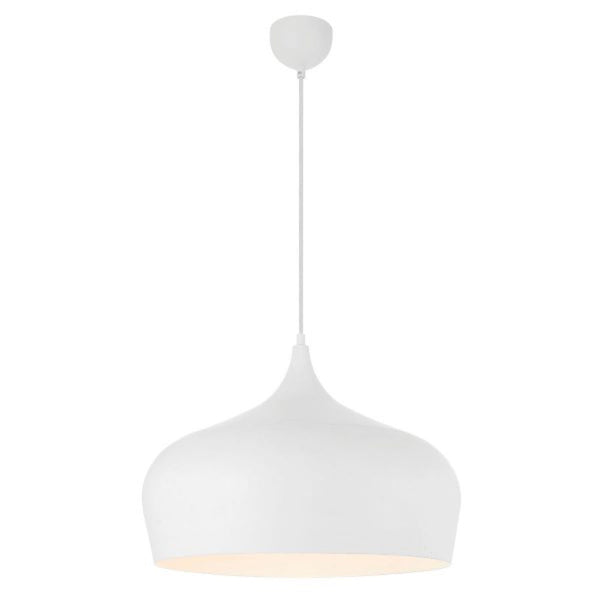 Buy Pendant lights australia - Polk-45 1 Light Pendant White Brushed, White POLK PE45-WHB