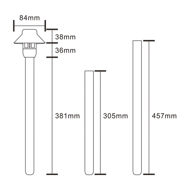 Pathway Light 12V H381mm W84mm Bronze Aluminium - PPL1301BZ-15