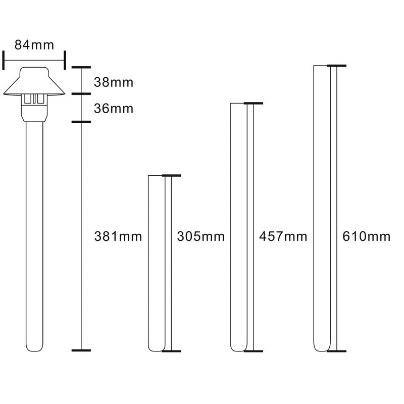 Pathway Light 12V H305mm W84mm Bronze Brass- PPL2301WB-12