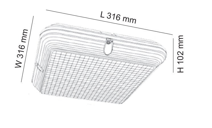 MEMPHIS Square LED Emergency Oyster Light 22W 4000K IP65 - SL9719SQ/EM