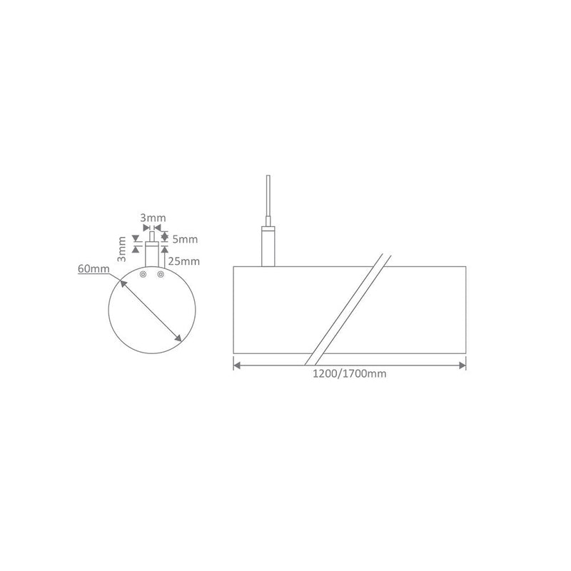 Pipe-60 LED Linear Light 21W Black Aluminium 3000K - 23115