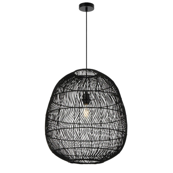 Rana Pendant Light W500mm Black Rattan - RANA PE50-BK