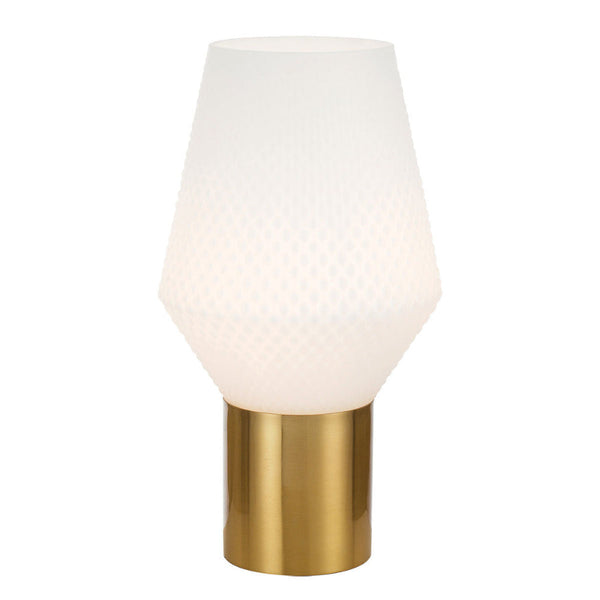 Rene 1 Light Table Lamp Opal Matt, Antique Gold RENE TL20-OM+AG