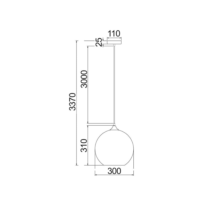 Interior Glass 1 Light Pendant Satin Chrome - ROCHE2