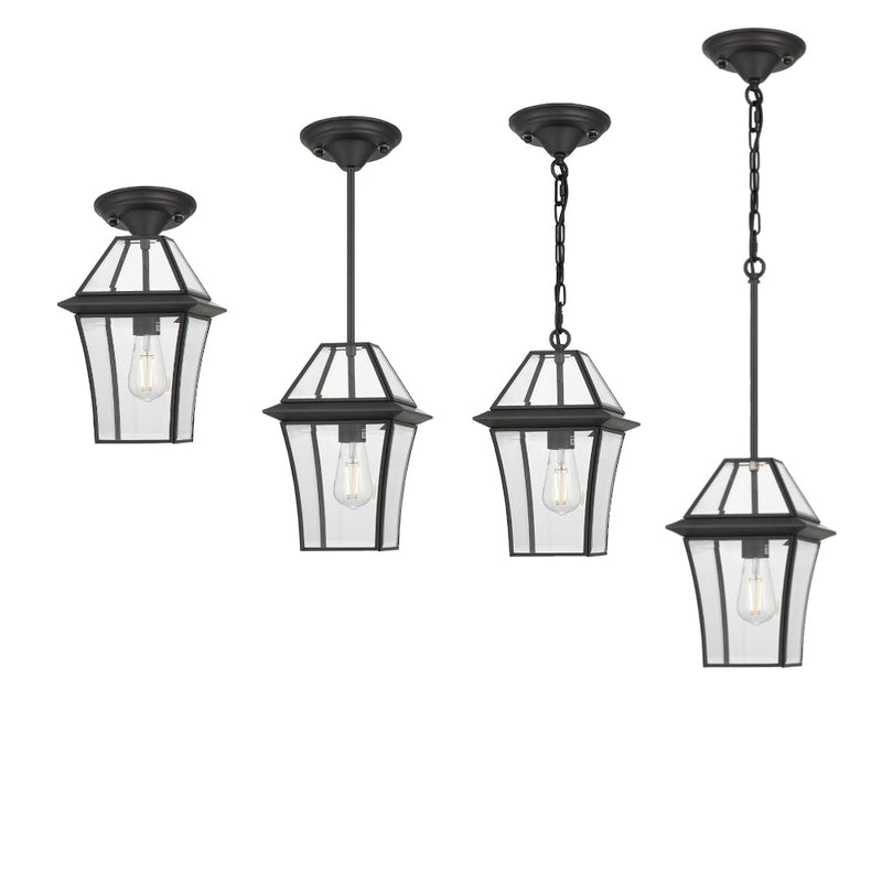 Rye 27 3 Light Pendant Black & Clear - RYE PE27-BK