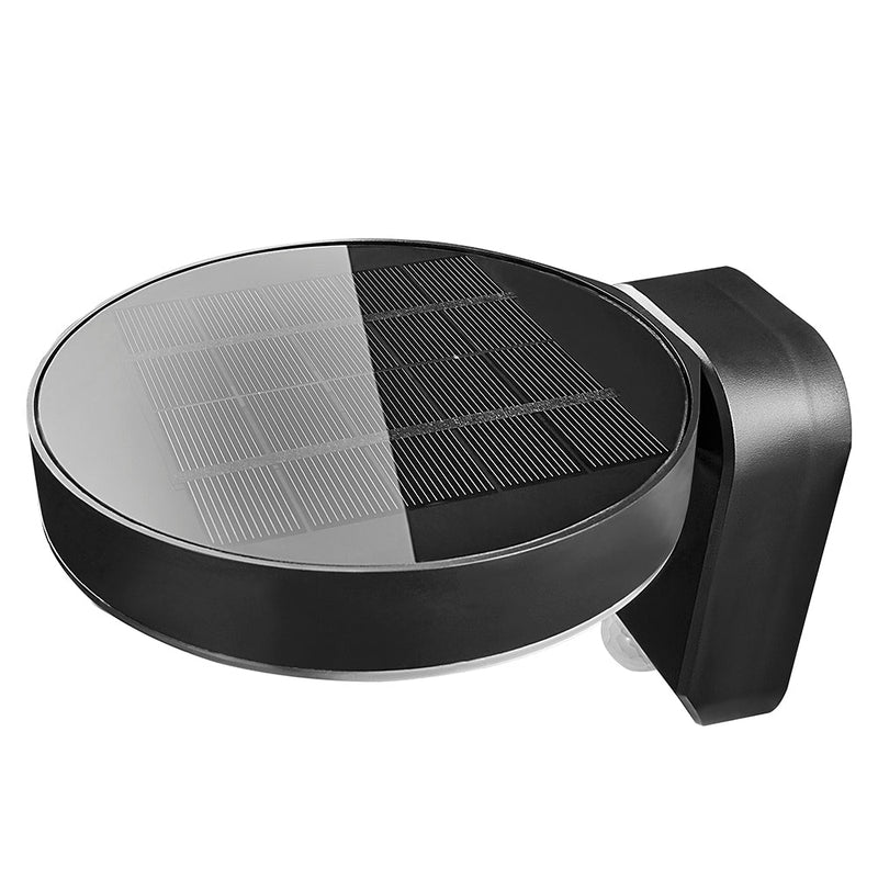 Rica Round Solar Wall Light With Sensor 12V Black Plastic 3000K - 2118141003