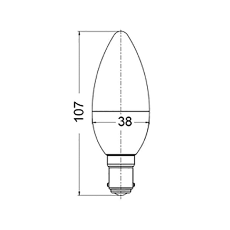 Candle LED Globe SBC 6W 240V Frosted Aluminium 3000K - CAN28A