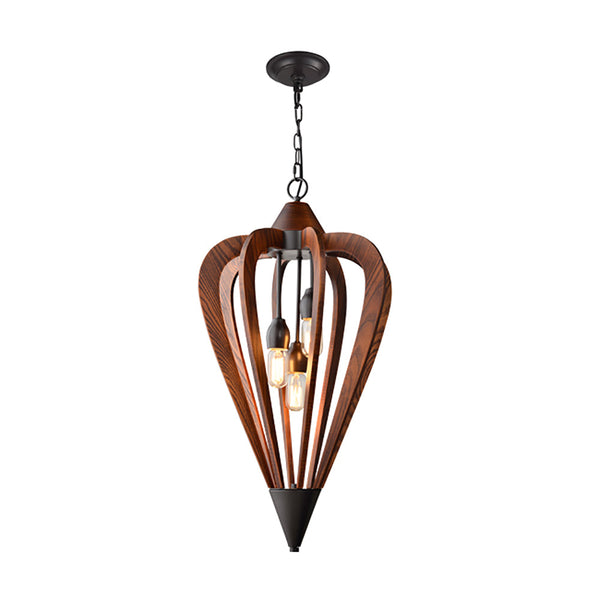 SENORITA Tuscan Coffee Cherry Wood 3 Light Pendant Medium - SENORITA2