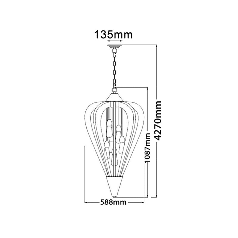 SENORITA Tuscan Coffee Cherry Wood 6 Light Pendant Large - SENORITA3